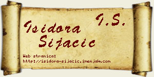 Isidora Šijačić vizit kartica